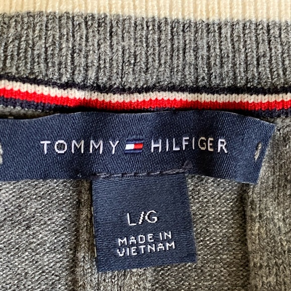 TOMMY HILFIGER BODYCON GREY KNIT SWEATER DRESS. WOMEN’S SIZE LARGE - Picture 8 of 9